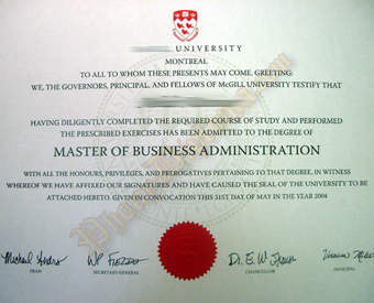 International Canada Phony Diploma WIth Crest and Embossed Red Seal